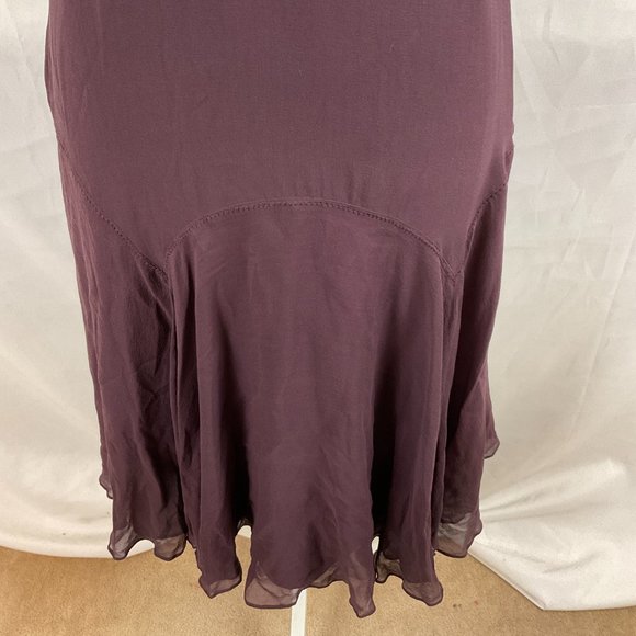 Ted Baker Dress 2 US 6 Dark Purple Sleeveless V-Neck Empire Tie Waist - Picture 5 of 12